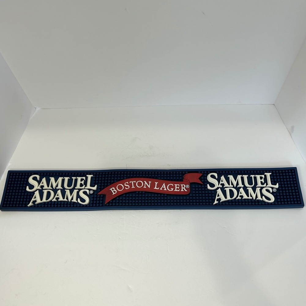 Samuel Adams Boston Lager Rubber Bar Mat Blue Spill Runner Man Cave Service Rail